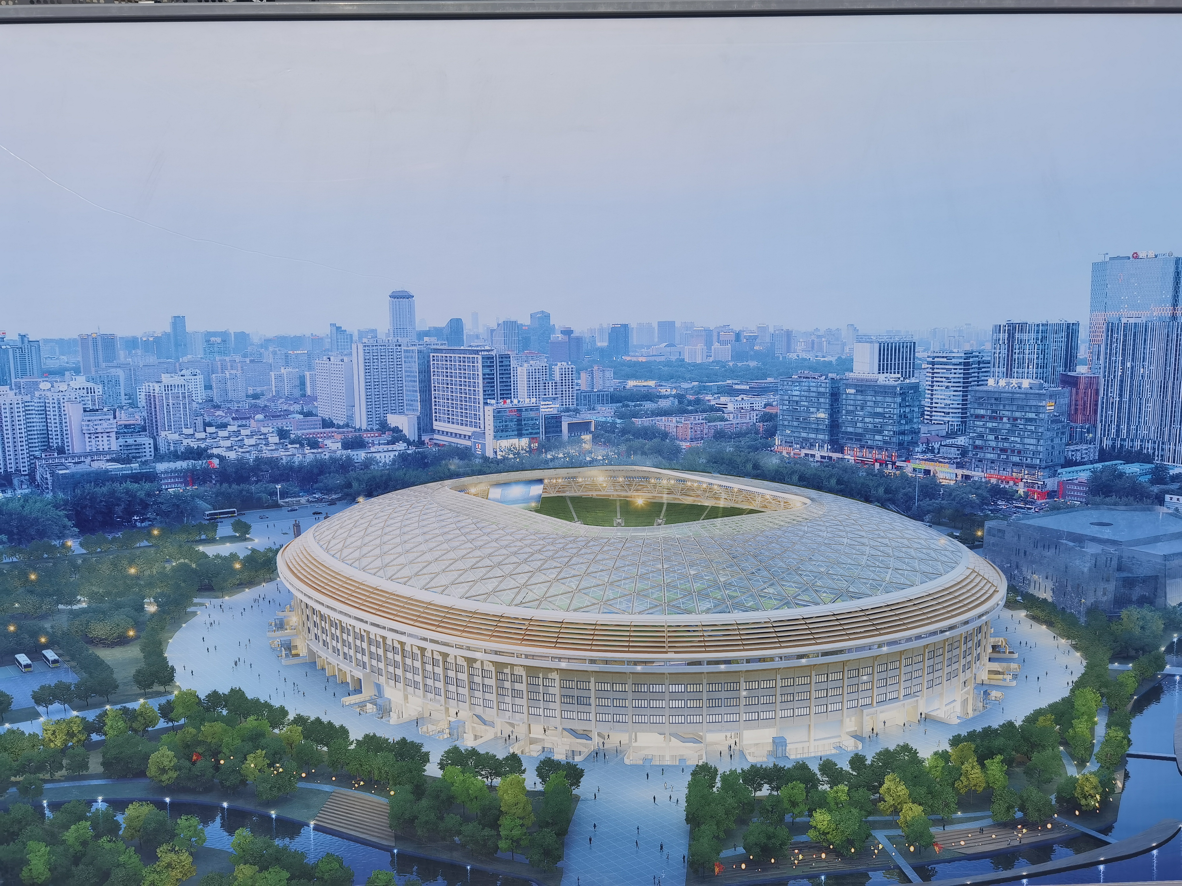 新工体外立面完工整体亮相,工体将于2022年底亮相