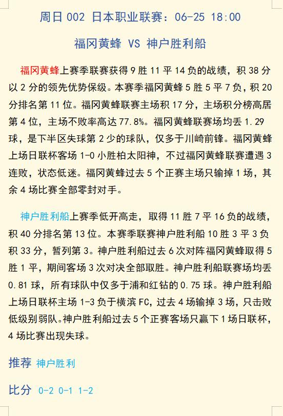 今日竞彩横滨对乌栖实单足球推荐,6月13日足球竞彩比分预测推荐
