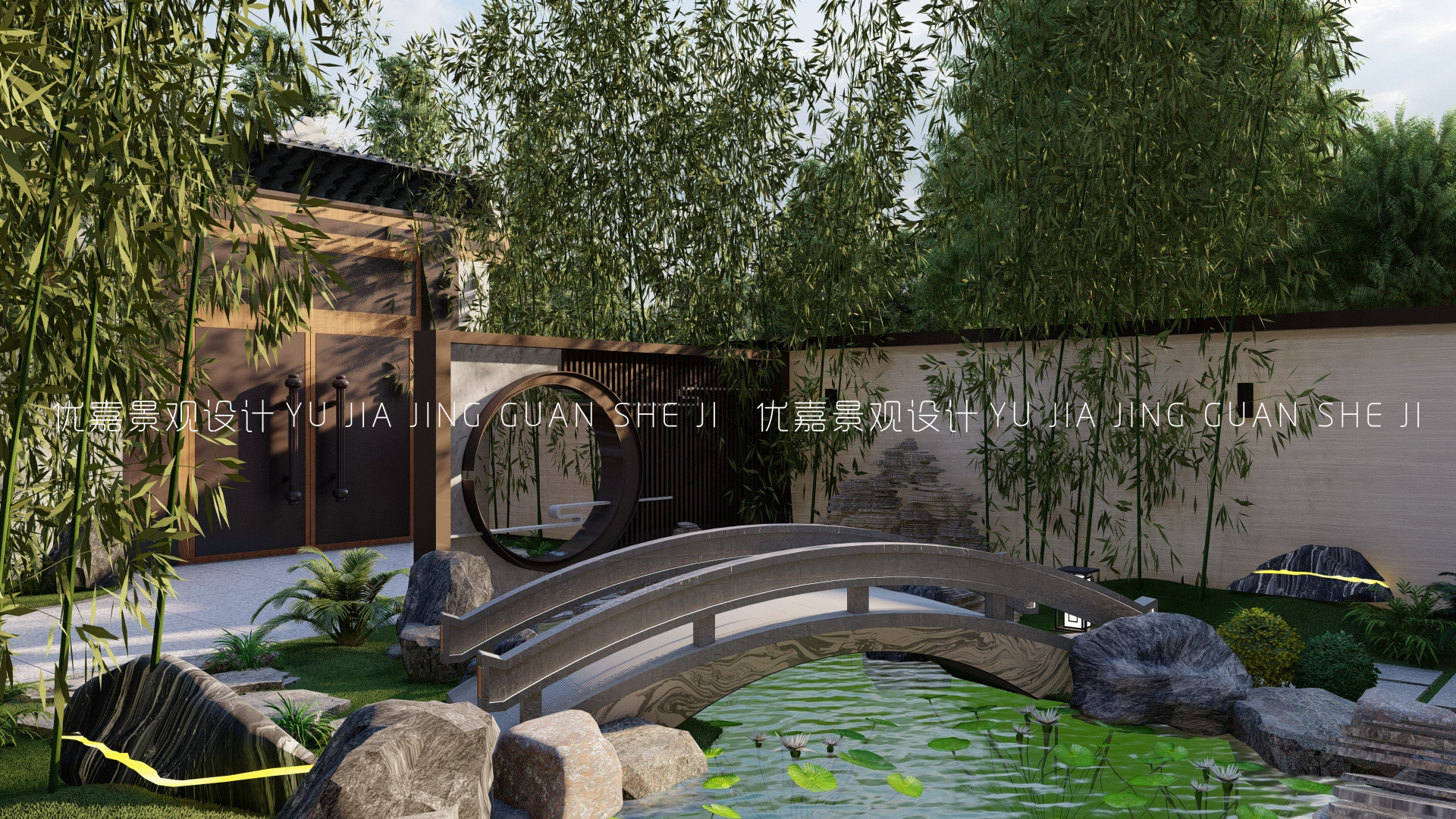 中式禅意庭院效果图,中式禅意小庭院效果图大全