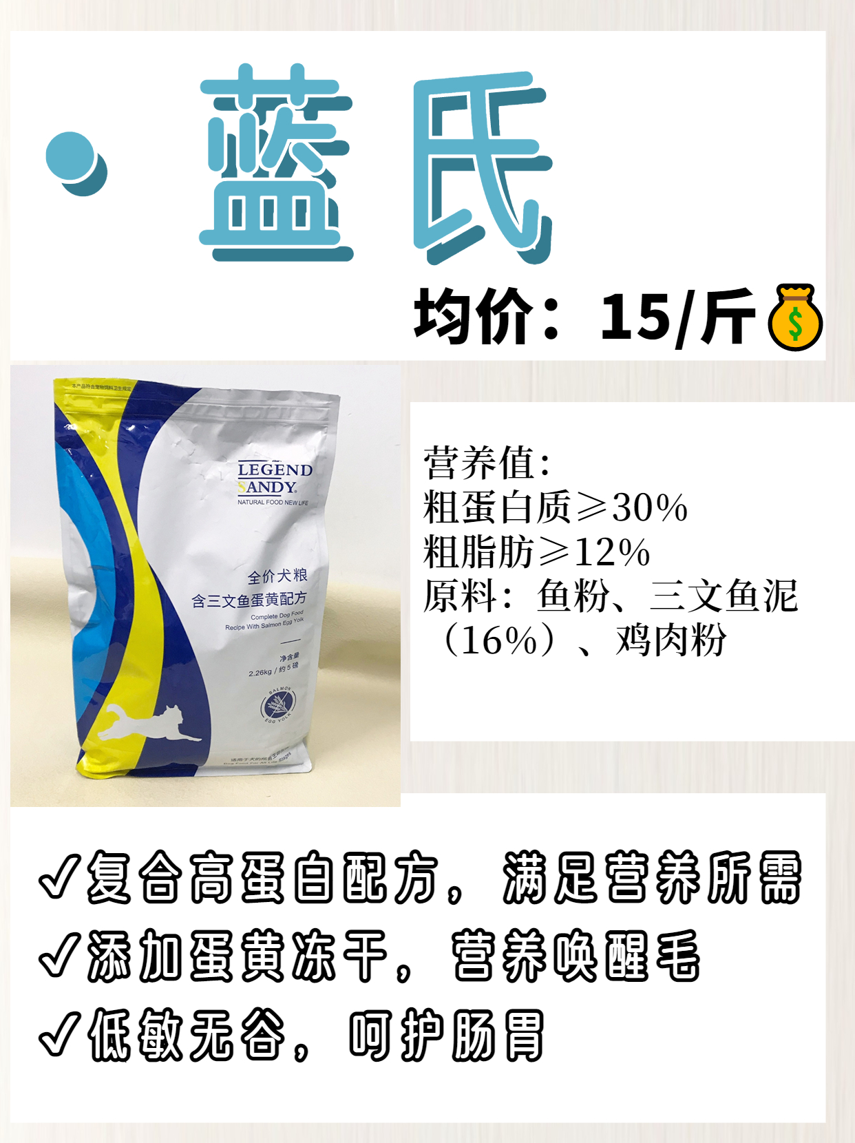 均价15~30平价狗粮推荐|选购指南