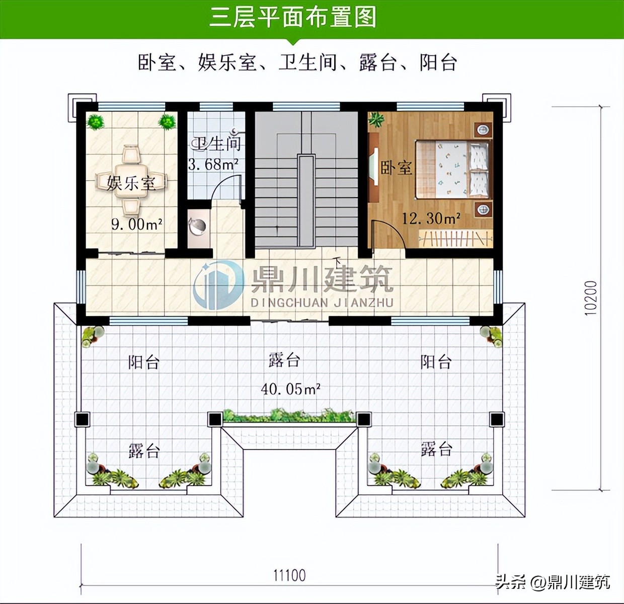 新中式复式露台装修效果图大全,160平方米二楼露台新中式花园设计