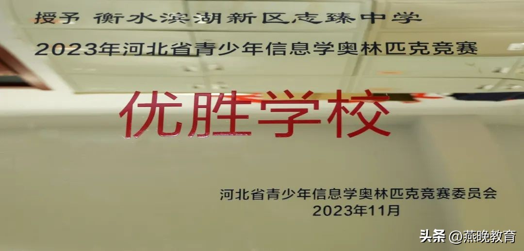 一等奖全省第一！优胜学校！优秀认证点……衡水滨湖志臻载誉而归