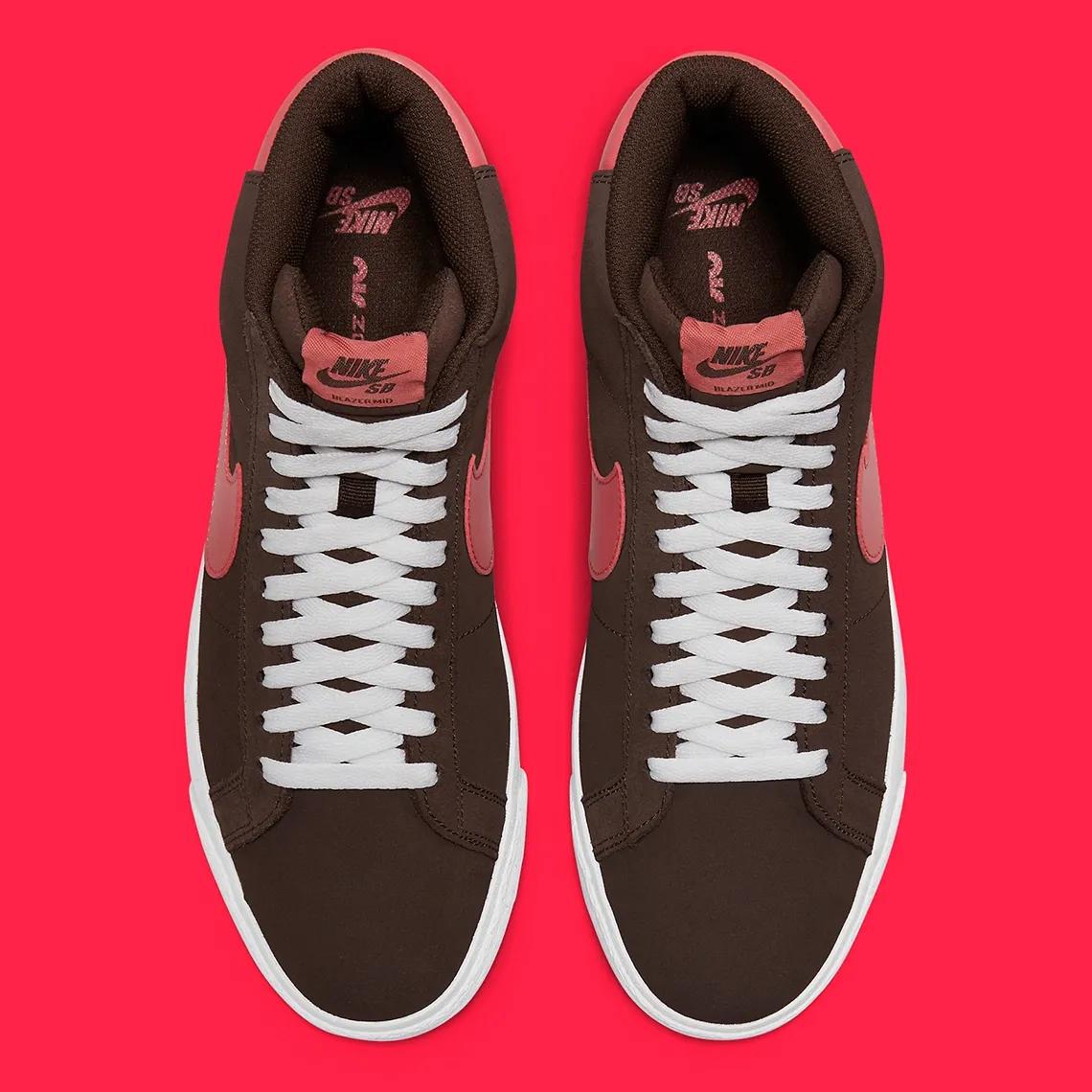NikeSBBlazerMidPrepsForFall棕色和粉色