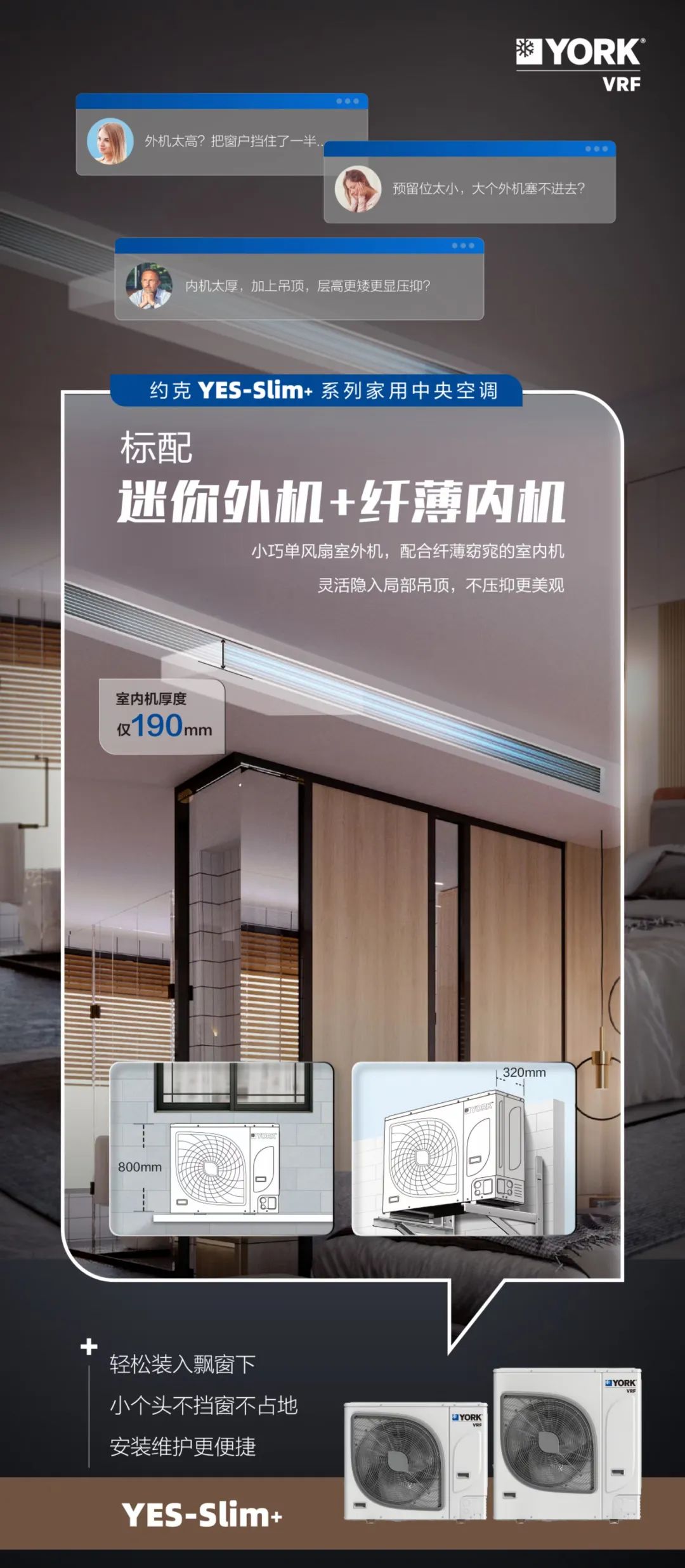 约克中央空调slim和mini哪个新,约克中央空调slim和will哪个好