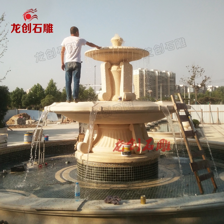 石材雕塑喷泉效果图,不锈钢景观水钵喷泉制作