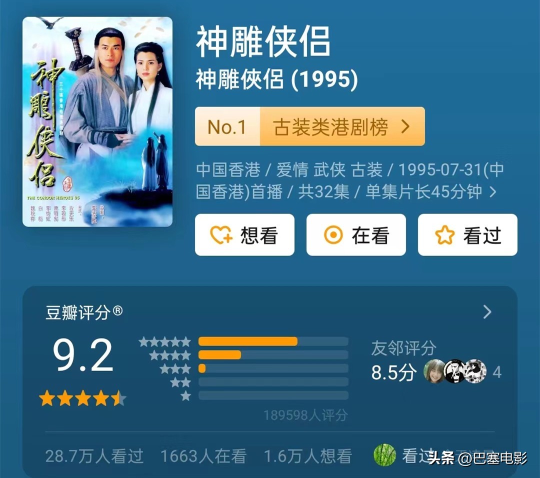 口碑最高十部港剧电视剧,2020十大评分最高港剧