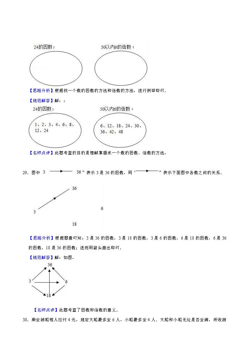五年级下册因数与倍数知识点归纳,小学五年级倍数因数找质数填空题
