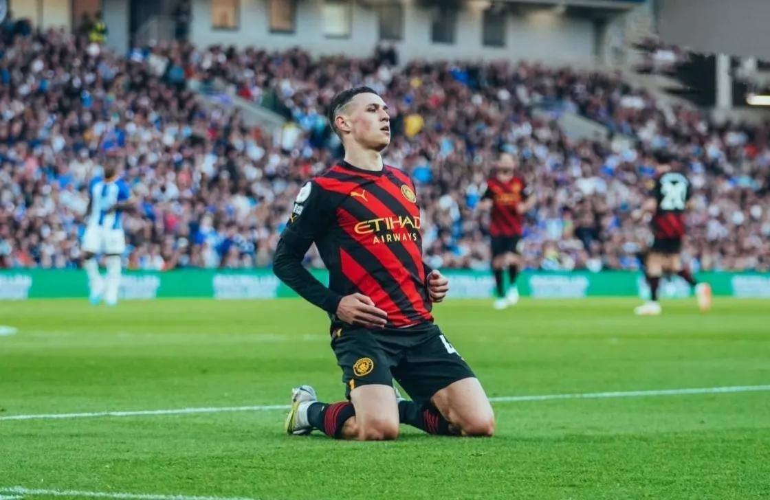 英超哈兰德2球曼城3-1布莱顿,布莱顿vs曼城中哈兰德撞飞后卫