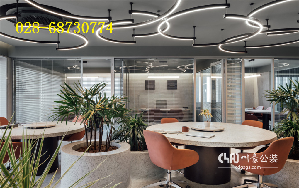 办公室现代轻奢装修案例,现代总裁办公室装修效果图