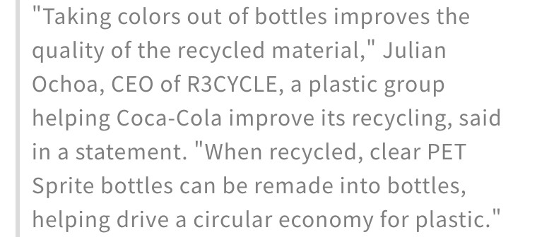 雪碧宣布永久放弃标志性绿瓶子,雪碧将永久弃用绿瓶图文