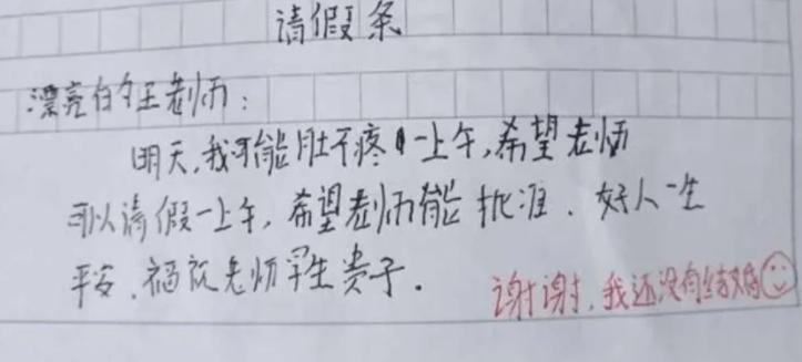 揭秘小学生奇葩写请假条,小学生奇葩请假条