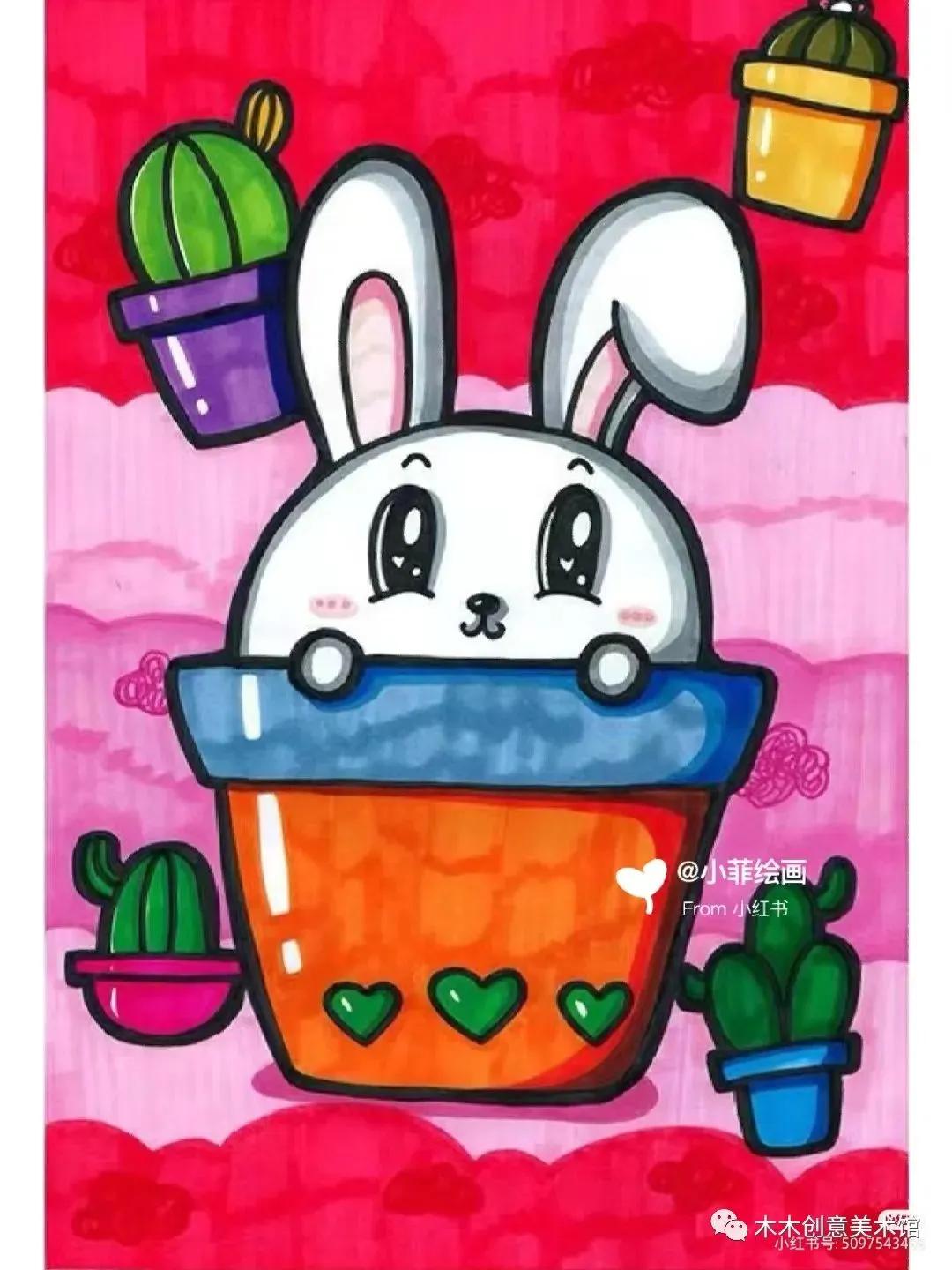 马克笔画儿童画简单好看,儿童马克笔画画简单又好看图片