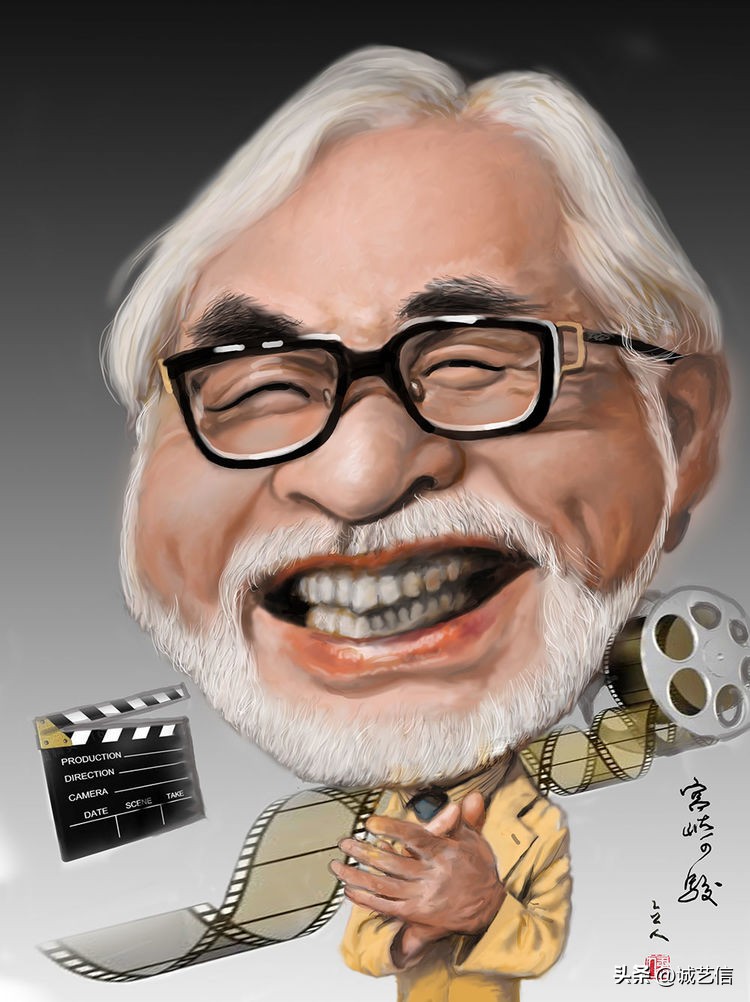 动画大师宫崎骏肖像漫画