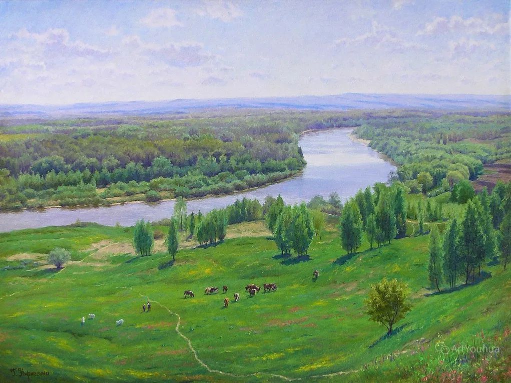 光影很强的油画风景,这油画太美了把光影画到了极致