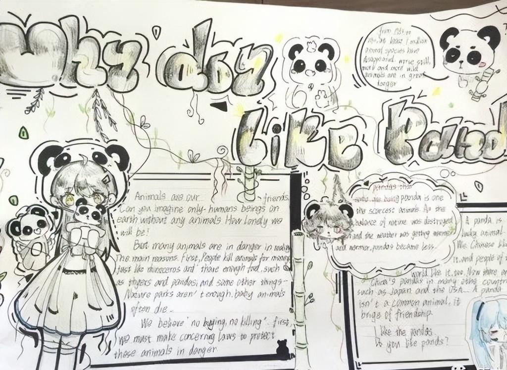 保护动物的英语手抄报六年级图文,英语保护动物手抄报六年级内容