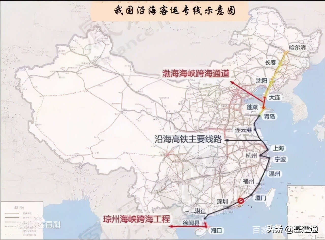 中国沿海高铁最新线路图,已经建成的350km高铁规划图