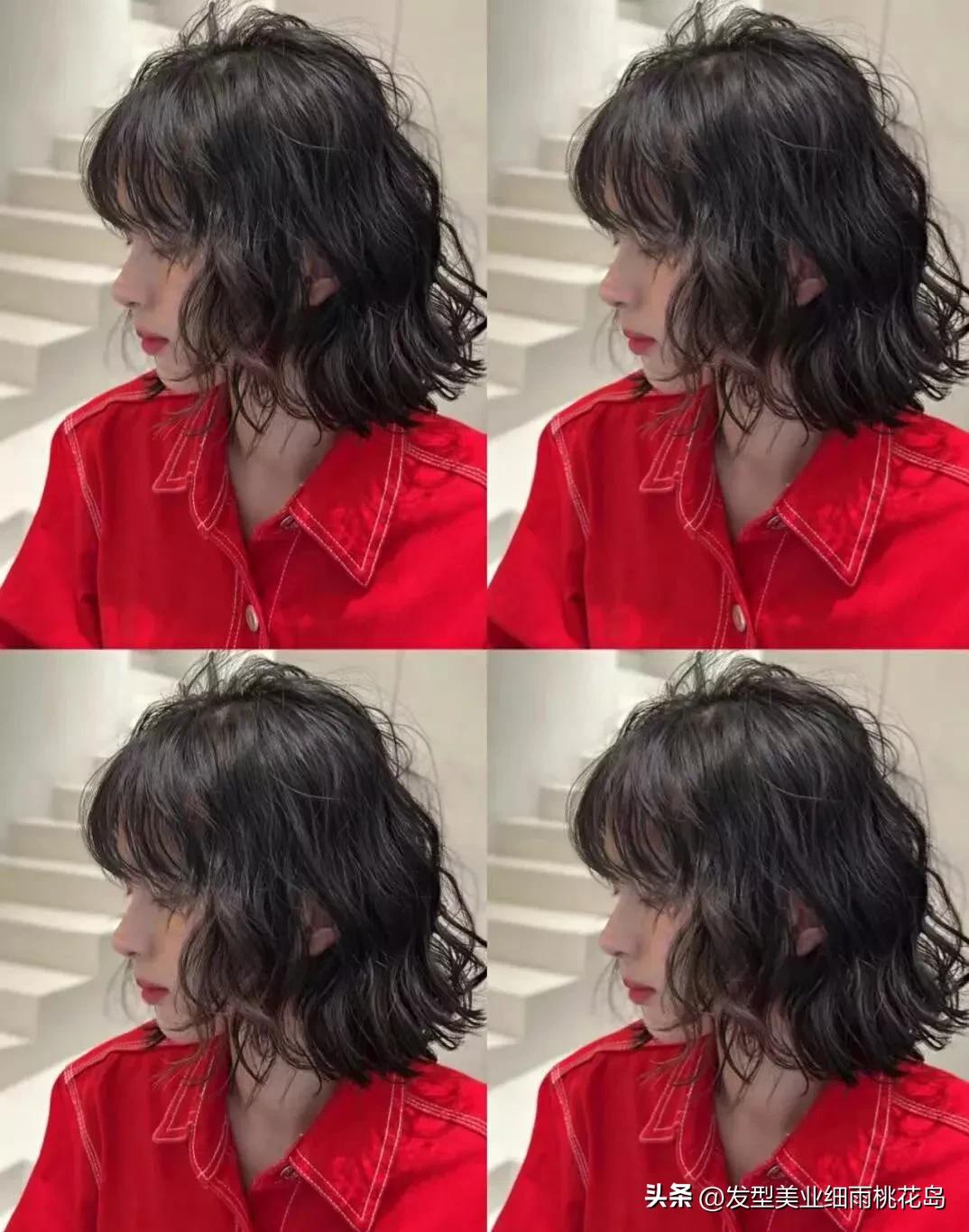 短发微烫显气质的图片,短发烫显发量多