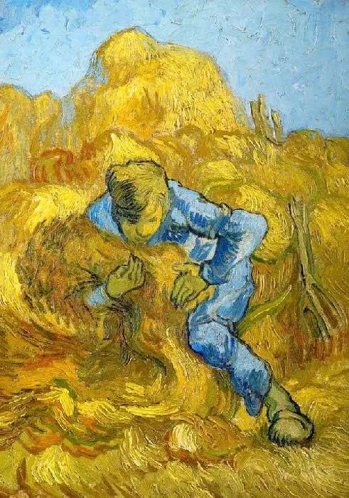 世界油画向日葵,梵高金色麦田油画临摹教程