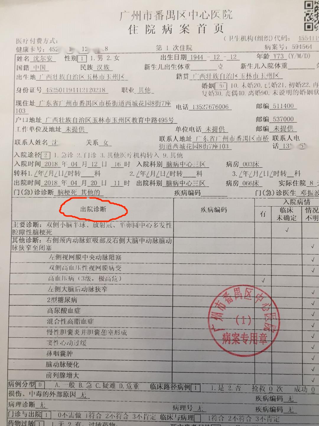 亲人突发脑梗死亡的遗憾,父母离别的伤痛