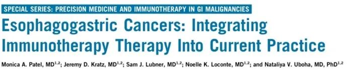 食管癌胃癌免疫治疗,食管癌免疫联合靶向治疗文献
