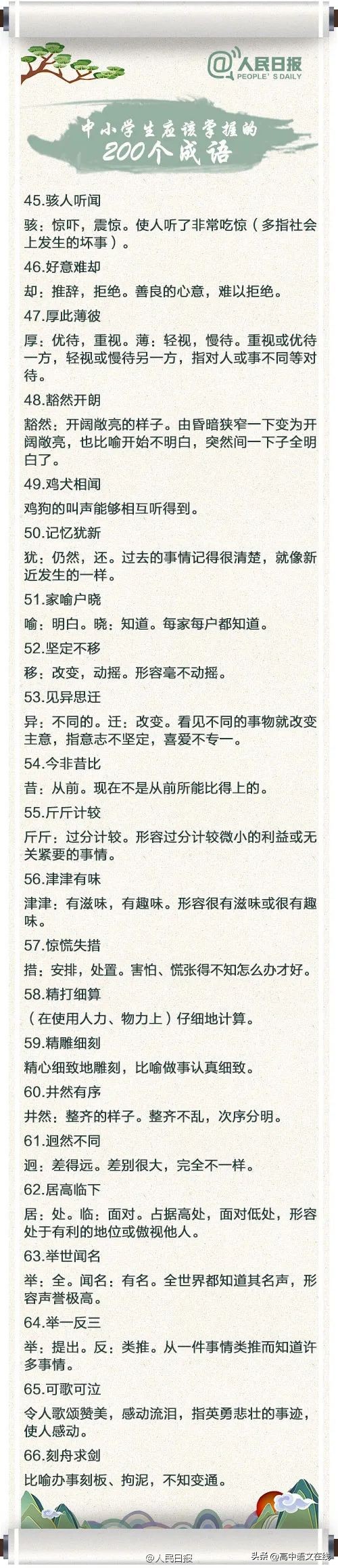 2023高中成语填空题专项练习,高考成语填空及答案解析2022