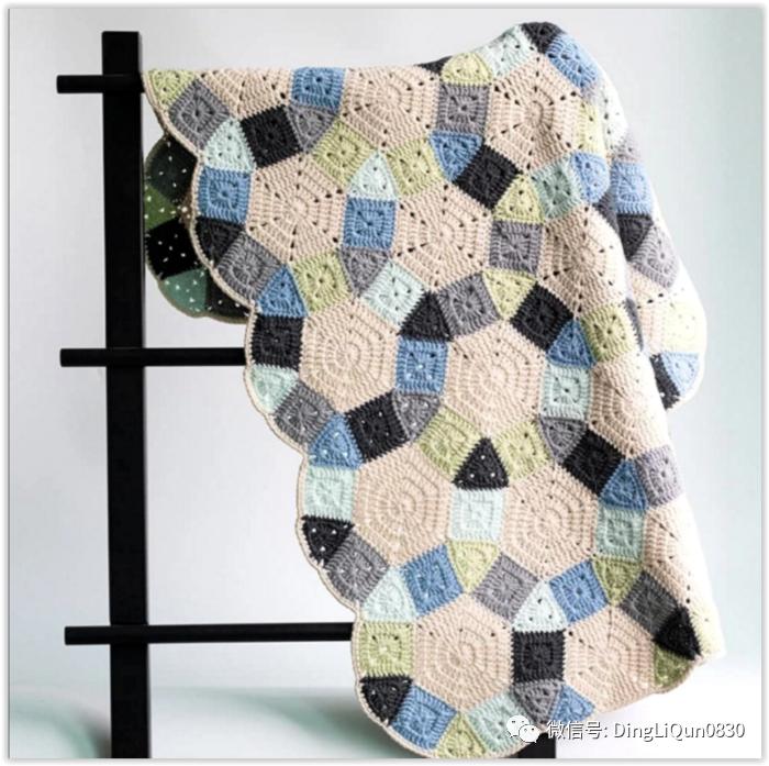 钩针编织教程简单好看毯子,一片式钩针沙发毯图解