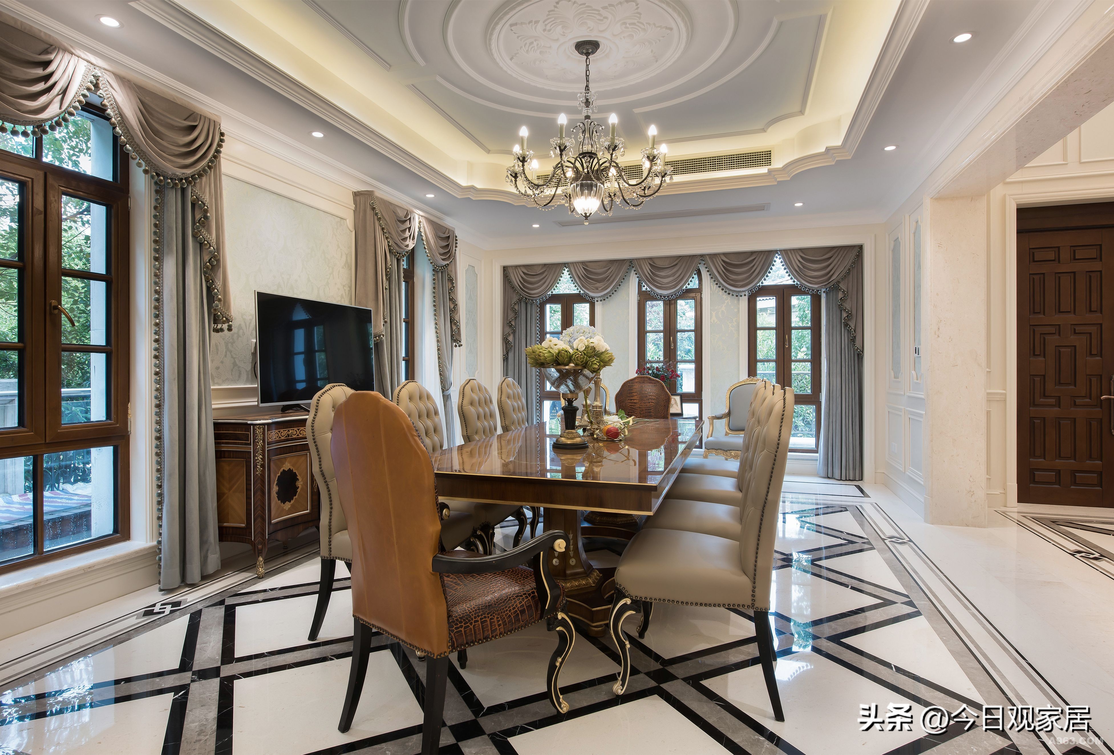 欧式大气样板房装修效果,简欧式装修风格样板房图片