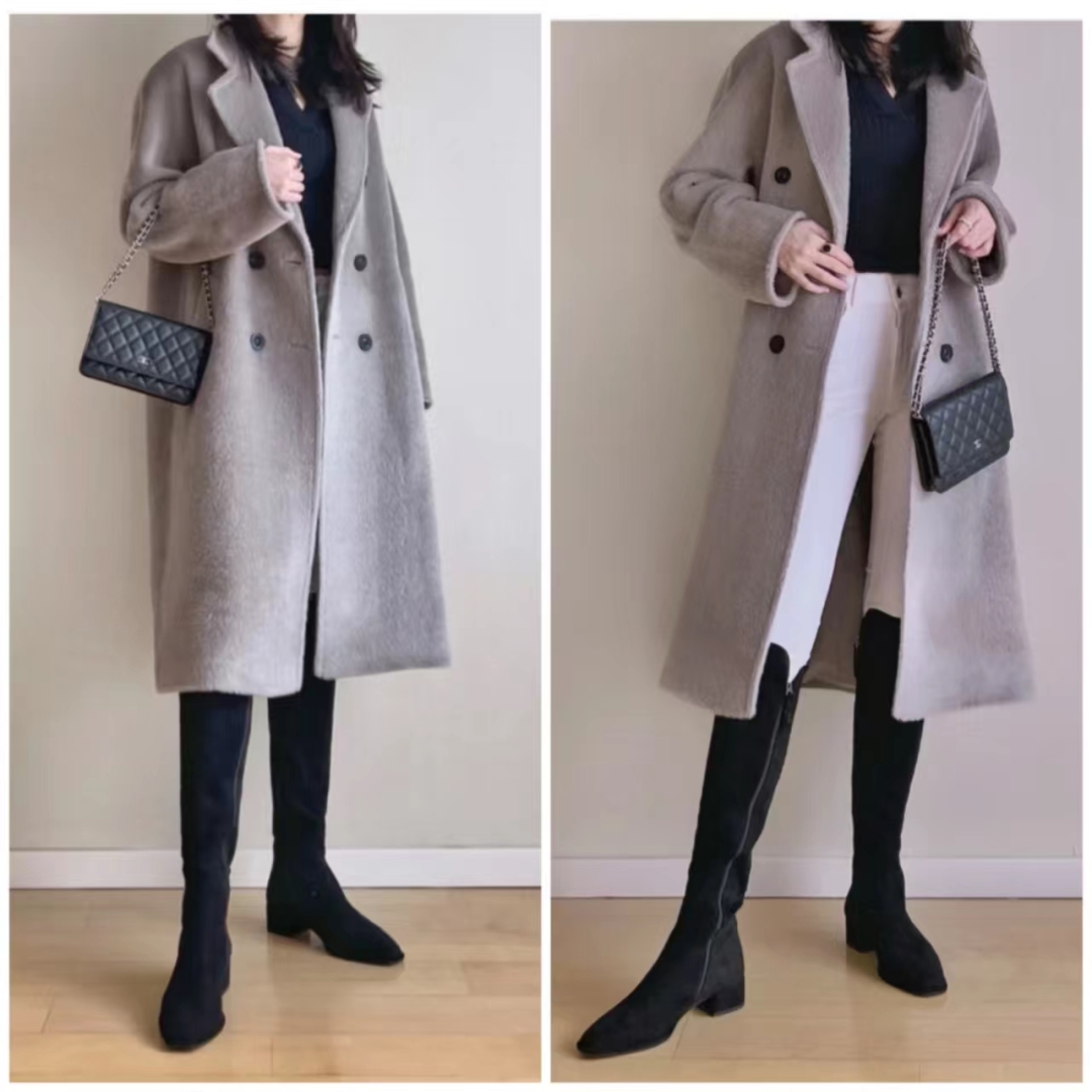 大衣搭长靴优雅阔太,大衣配长靴显矮