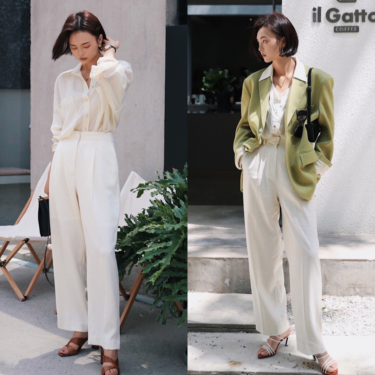 衬衫搭配窄版阔腿裤的穿法,衬衫搭配阔腿裤穿搭讲解