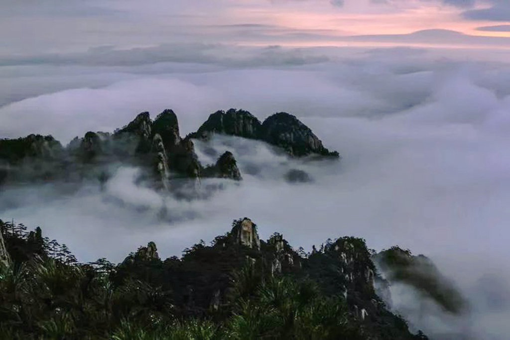 黄山落日摄影最佳地点,冬季黄山日出风景美图