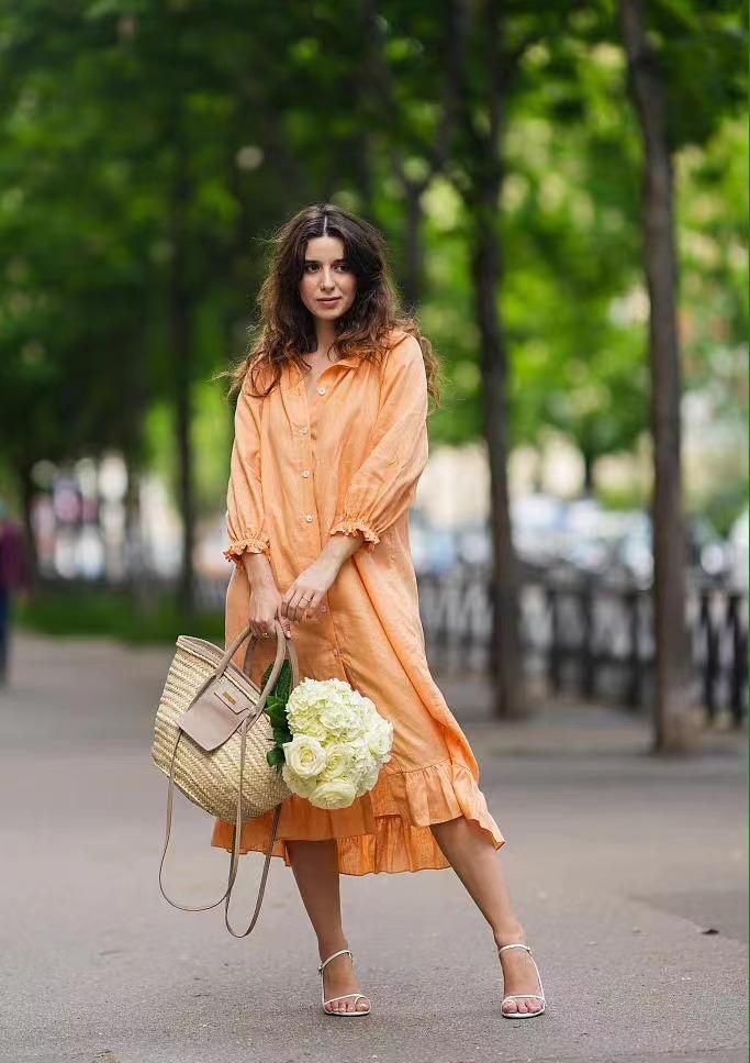 草编包日常搭配,野餐包简约