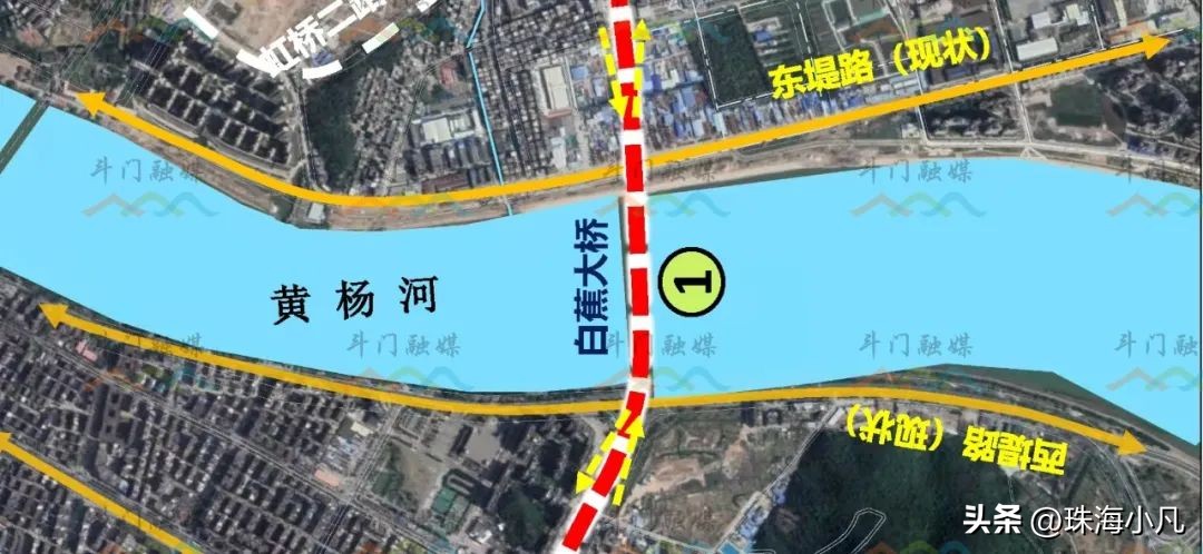 斗门白蕉至斗门鹤洲高铁站距离,斗门白蕉大桥至鹤洲高铁新城线路