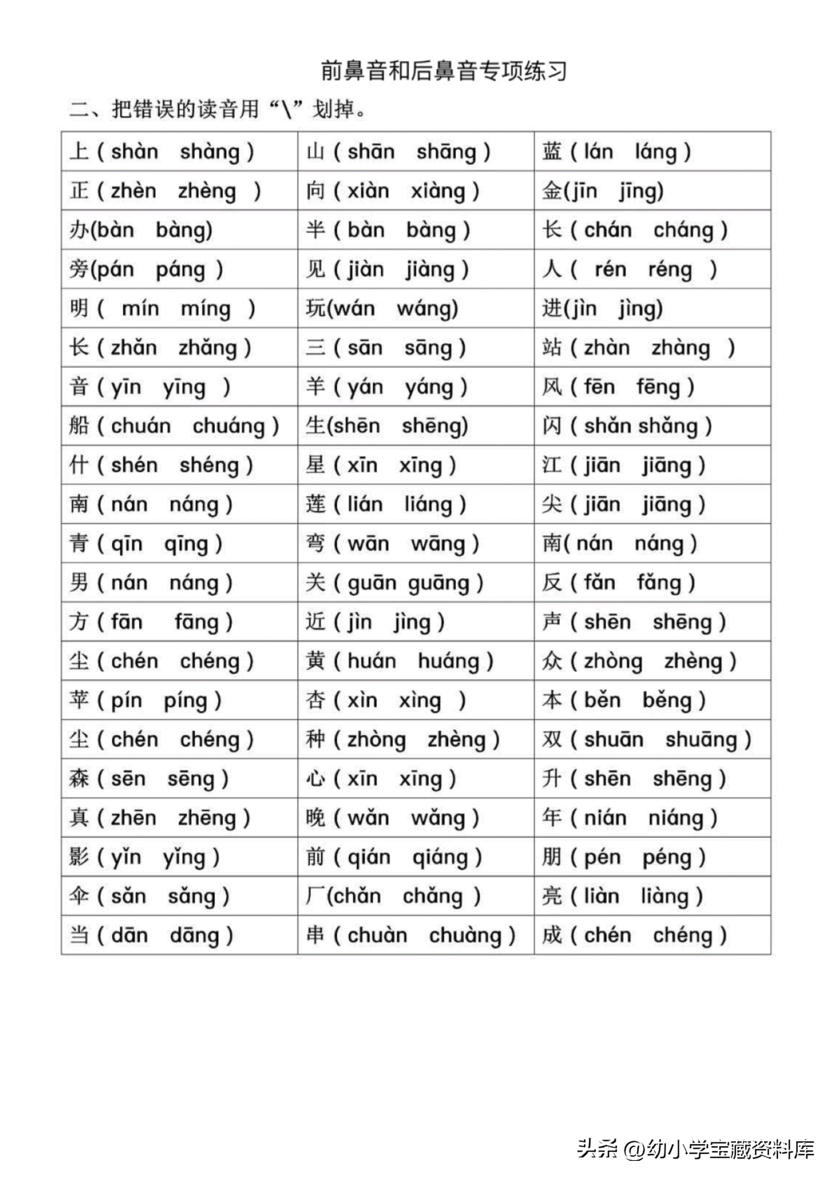 一年级拼音前鼻音和后鼻音练习,小学语文一年级拼音前鼻音后鼻音