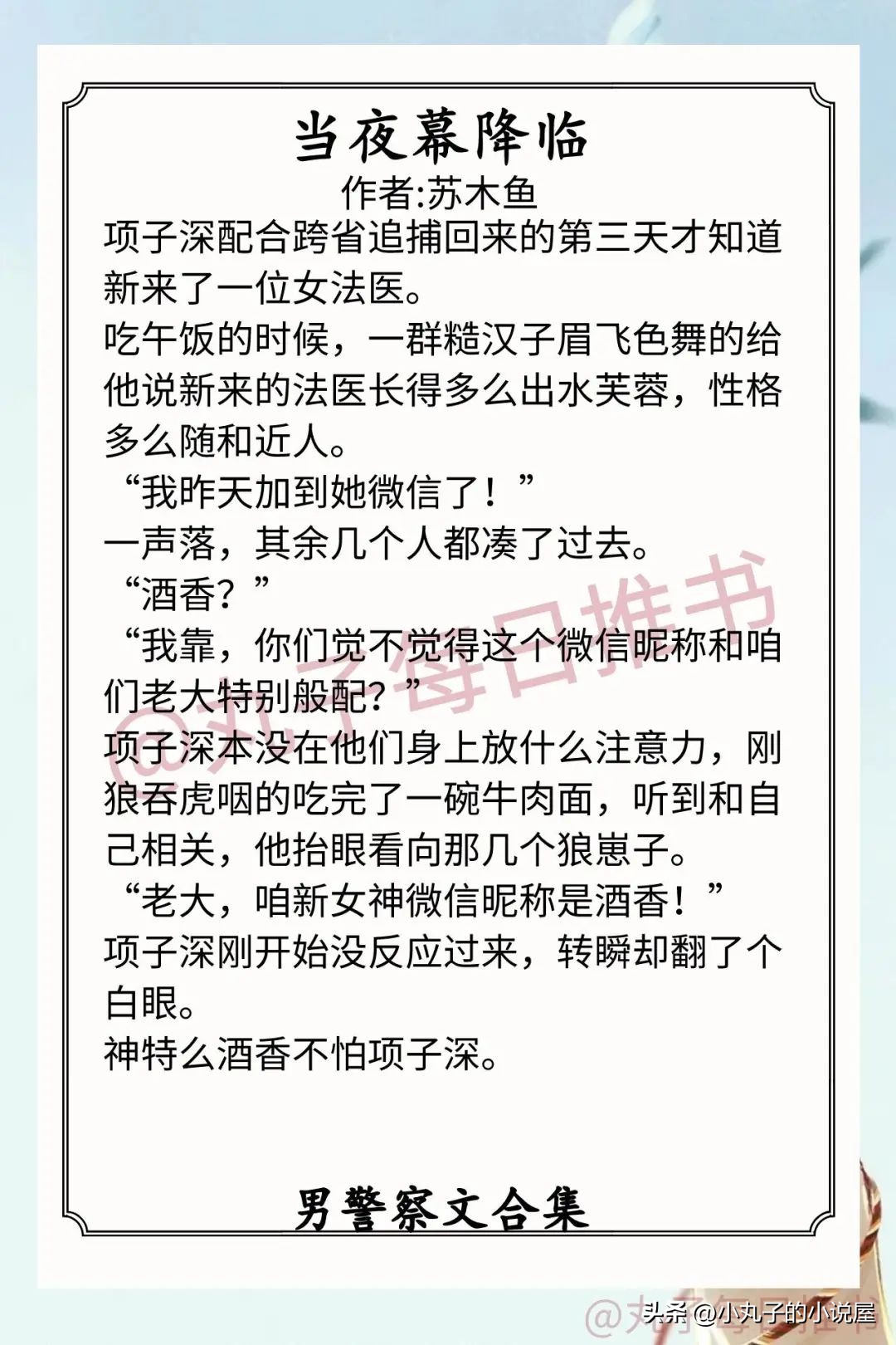 警察文男生小说推荐,男警察甜文小说推荐