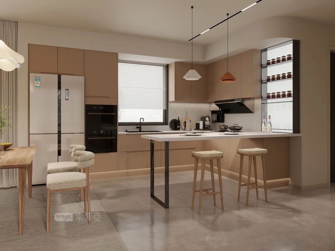 法式原木奶油风书房,奶油原木风格治愈系100平