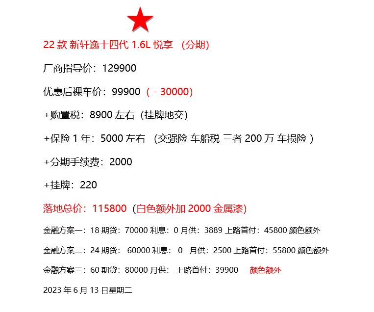 东风日产6月优惠行情,东风日产厂家最新优惠政策