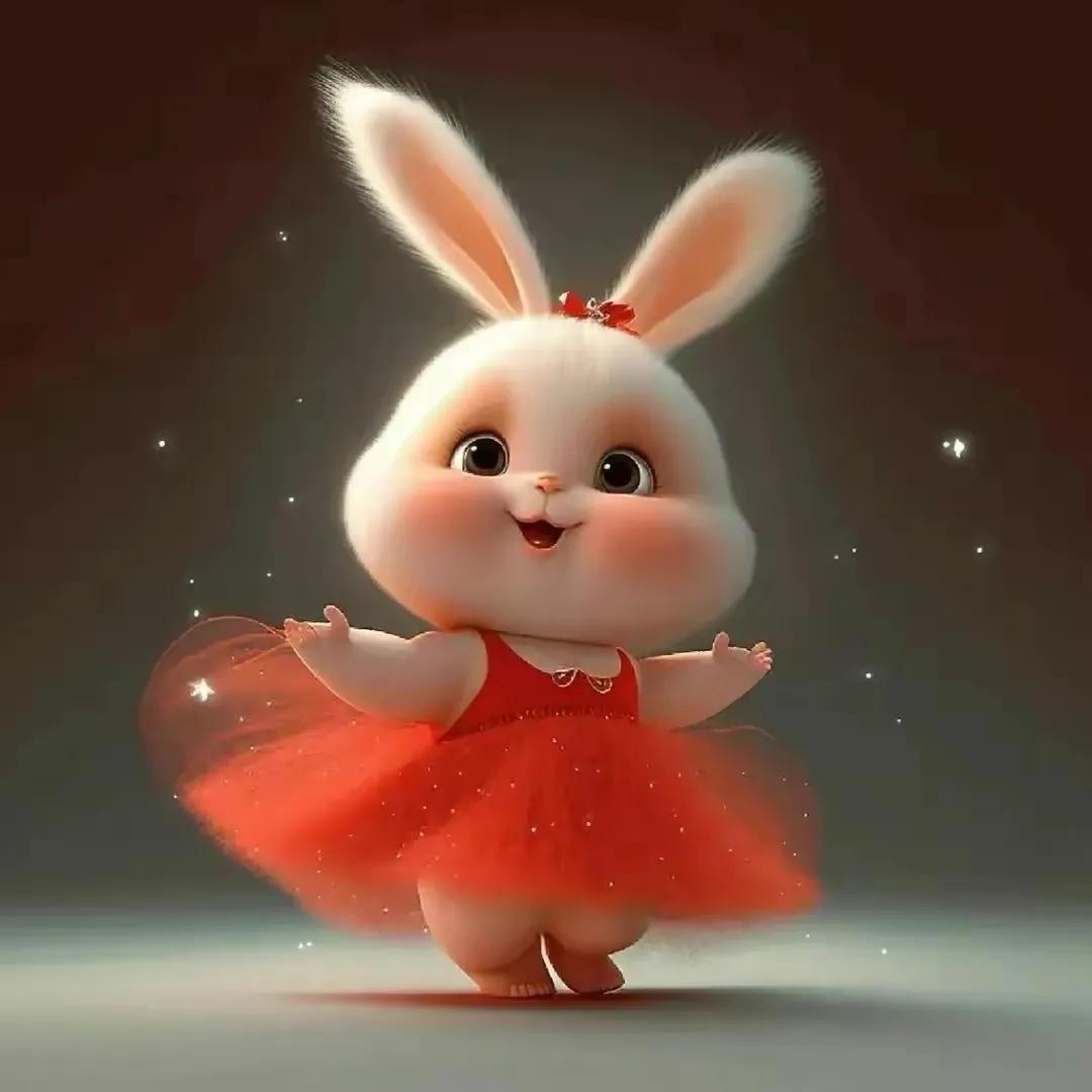 2024新年萌兔头像唯美卡通,兔兔好运头像卡通可爱