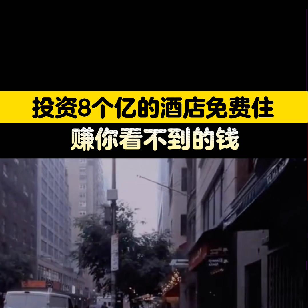 投资8个亿的酒店免费住,赚你看不到的钱#创业