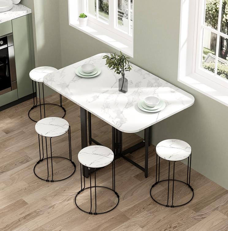 小户型折叠餐桌最新款实用,多功能6人餐桌折叠可伸缩圆桌