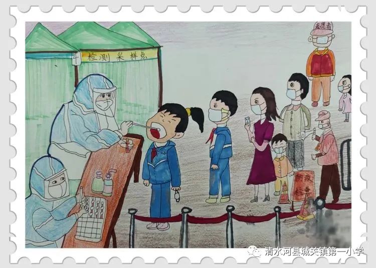 我是防疫小能手亲子绘画,童心有我共抗疫主题绘画