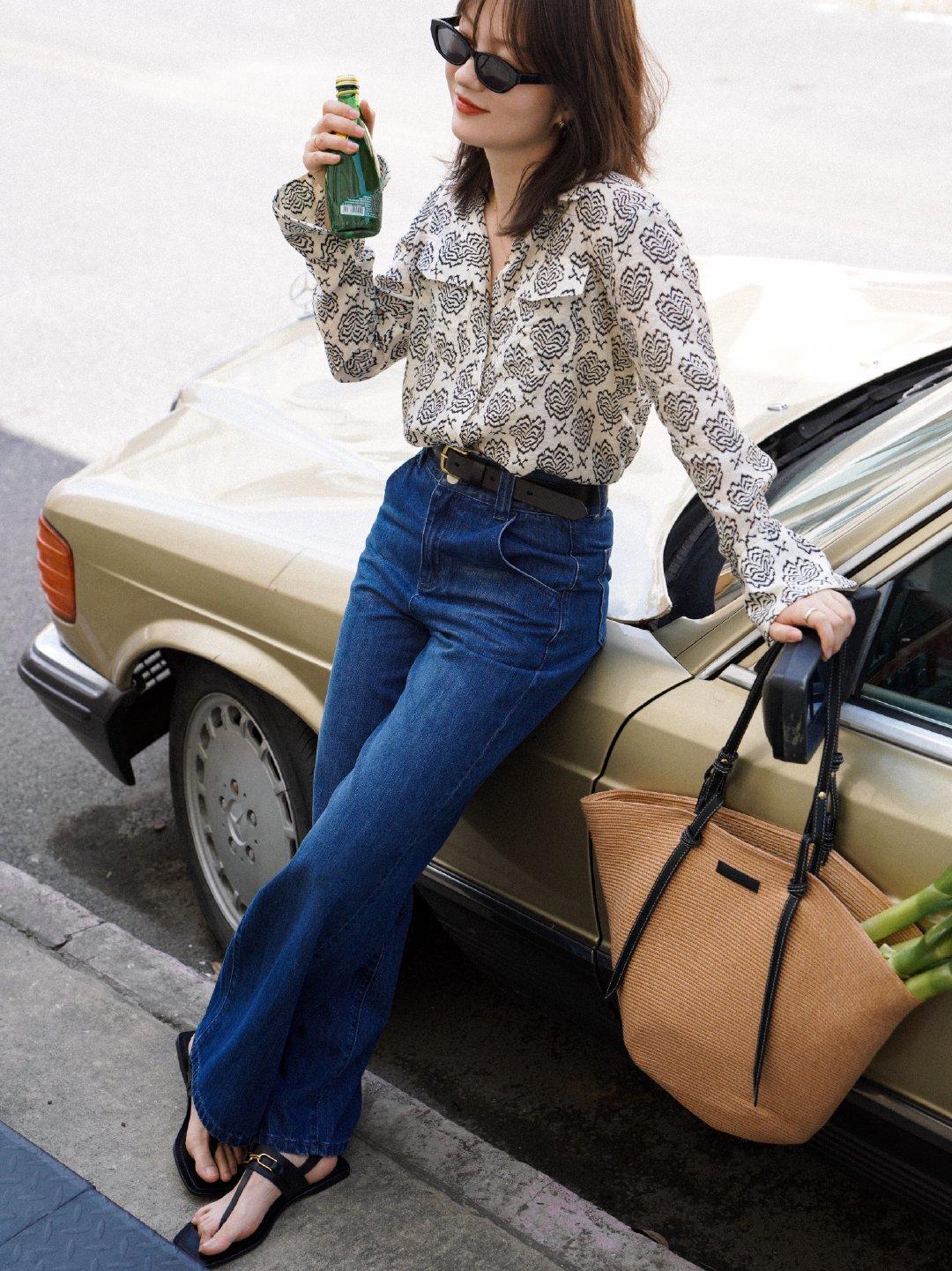 哪款阔腿牛仔裤显瘦又有质感,遮肉阔腿牛仔裤