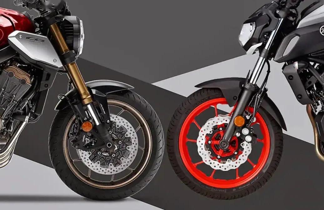 摩托车前减震左右区别,摩托车后避震器正叉和倒叉区别