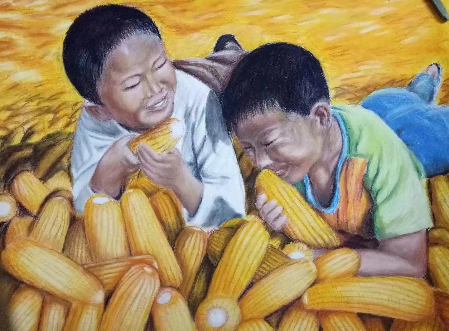 《草原王者》——李娟粉画、彩铅画作品作者：铁二代李娟