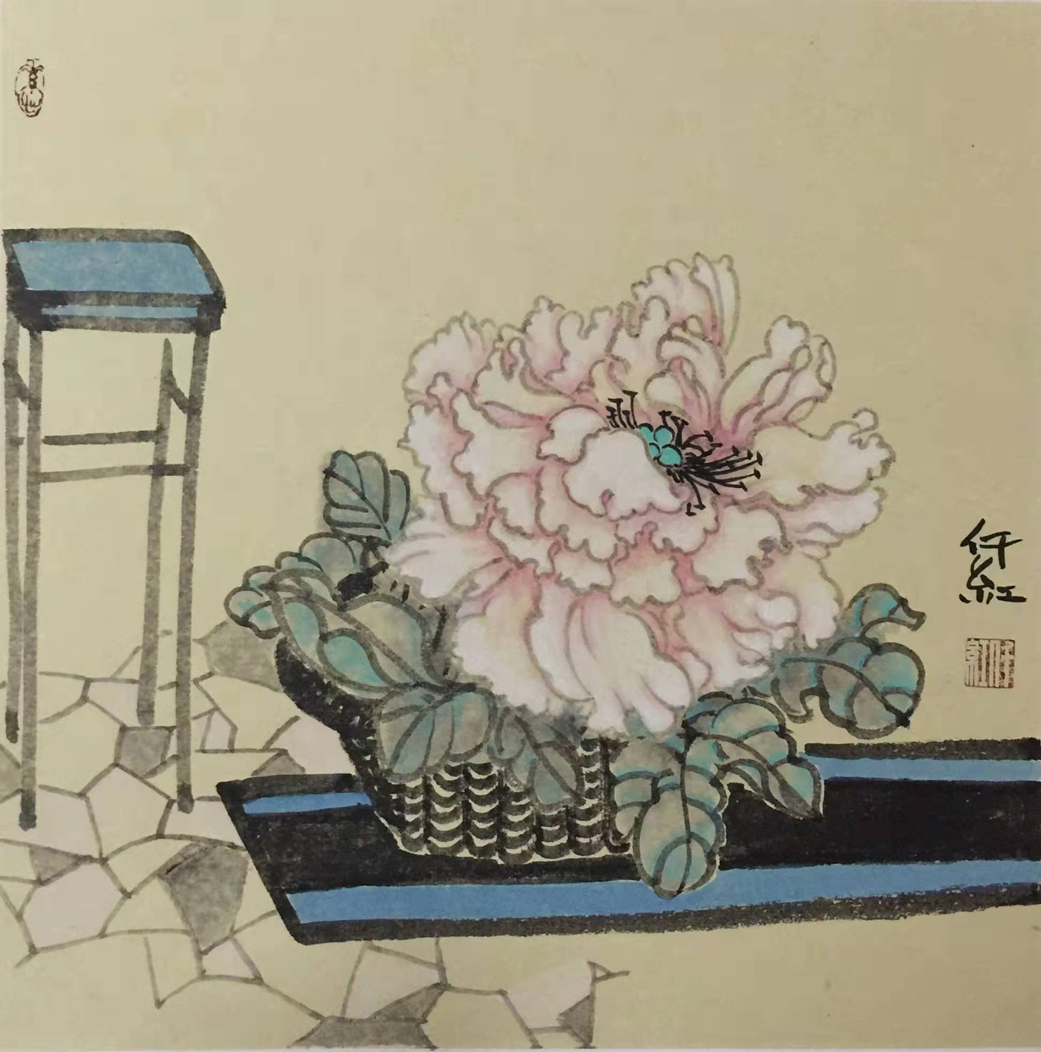 福虎迎春儿童画作品说明,福虎迎春吉祥如意