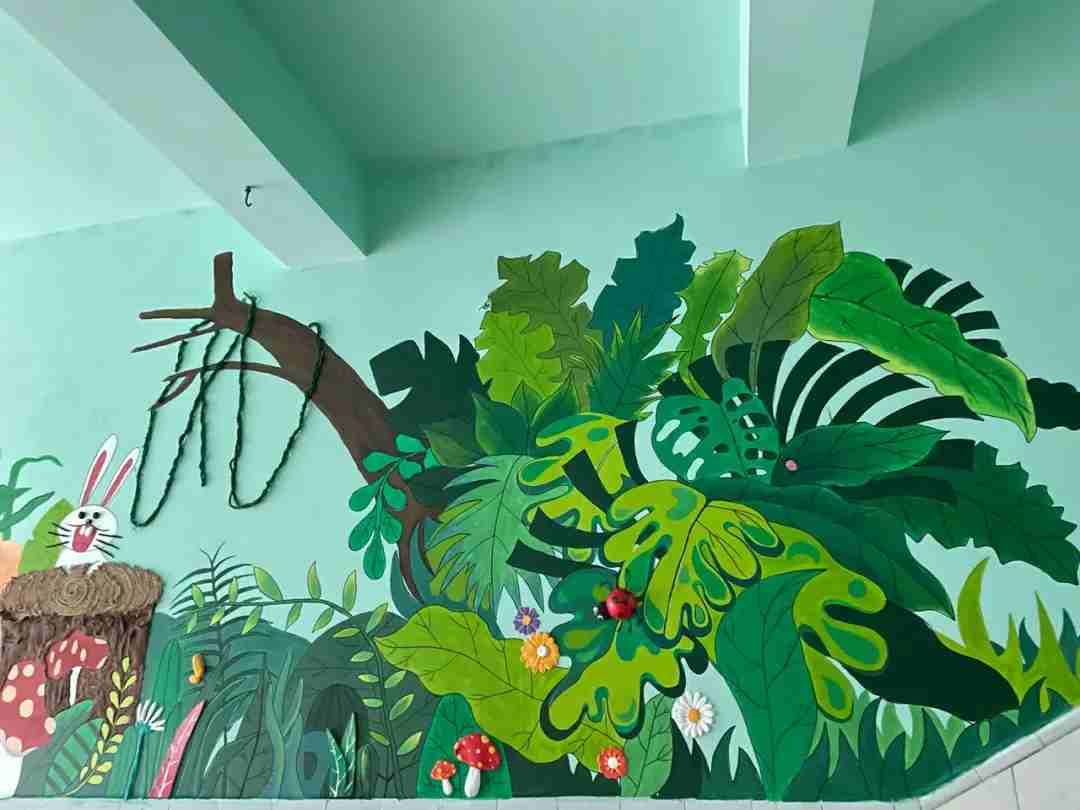 彩绘墙面图片幼儿,幼儿园简单大气的室外墙面彩绘