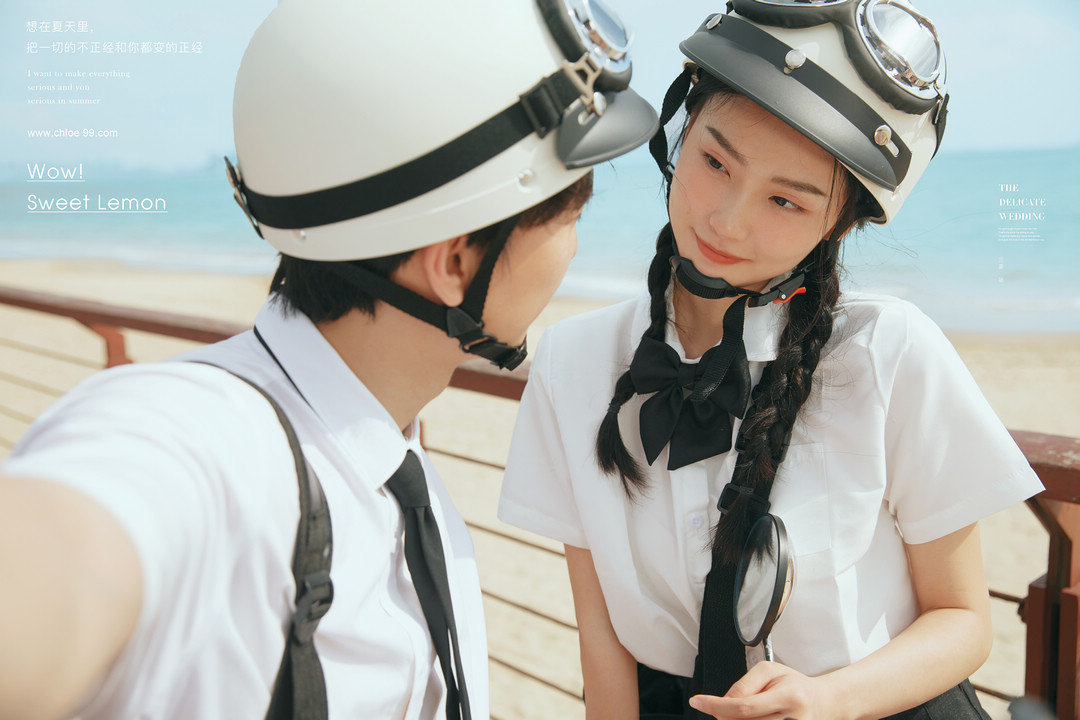 这回拿的是偶像剧男女主剧本，高甜剧情式婚纱照