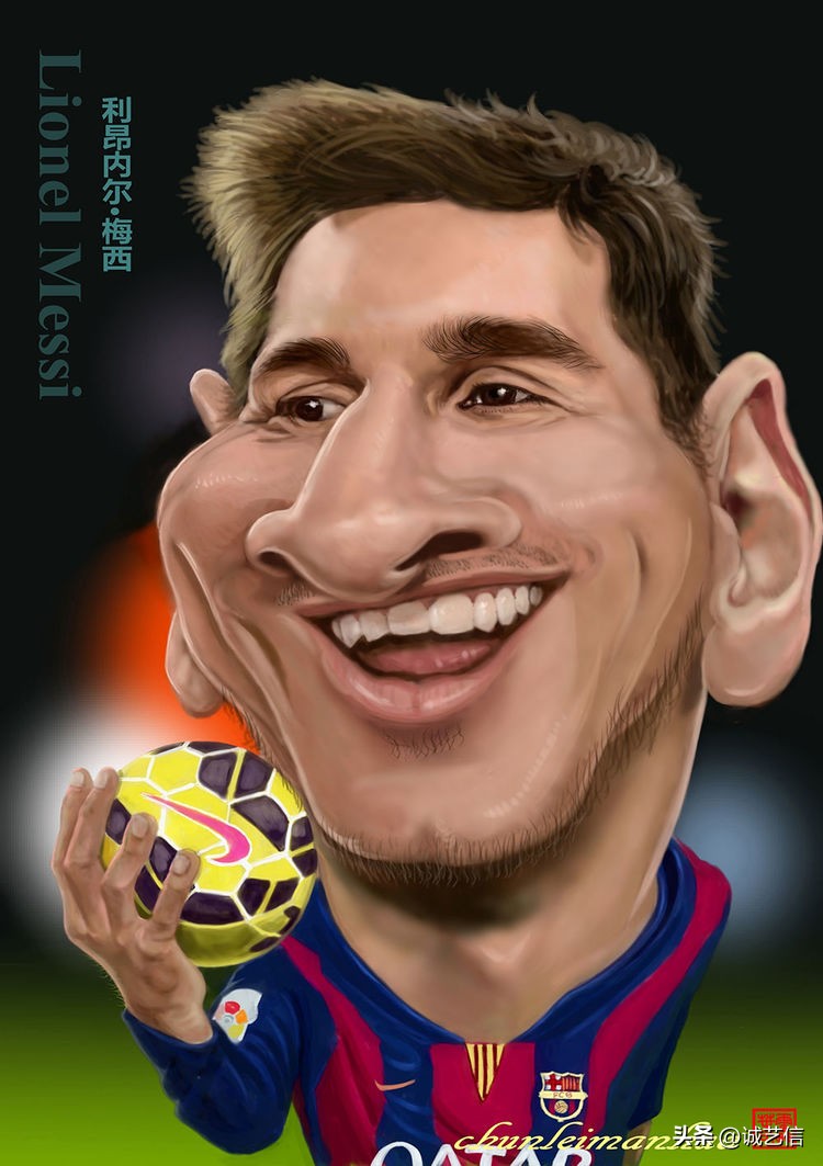 卡塔尔梅西漫画海报,梅西拿着美洲杯来卡塔尔的漫画