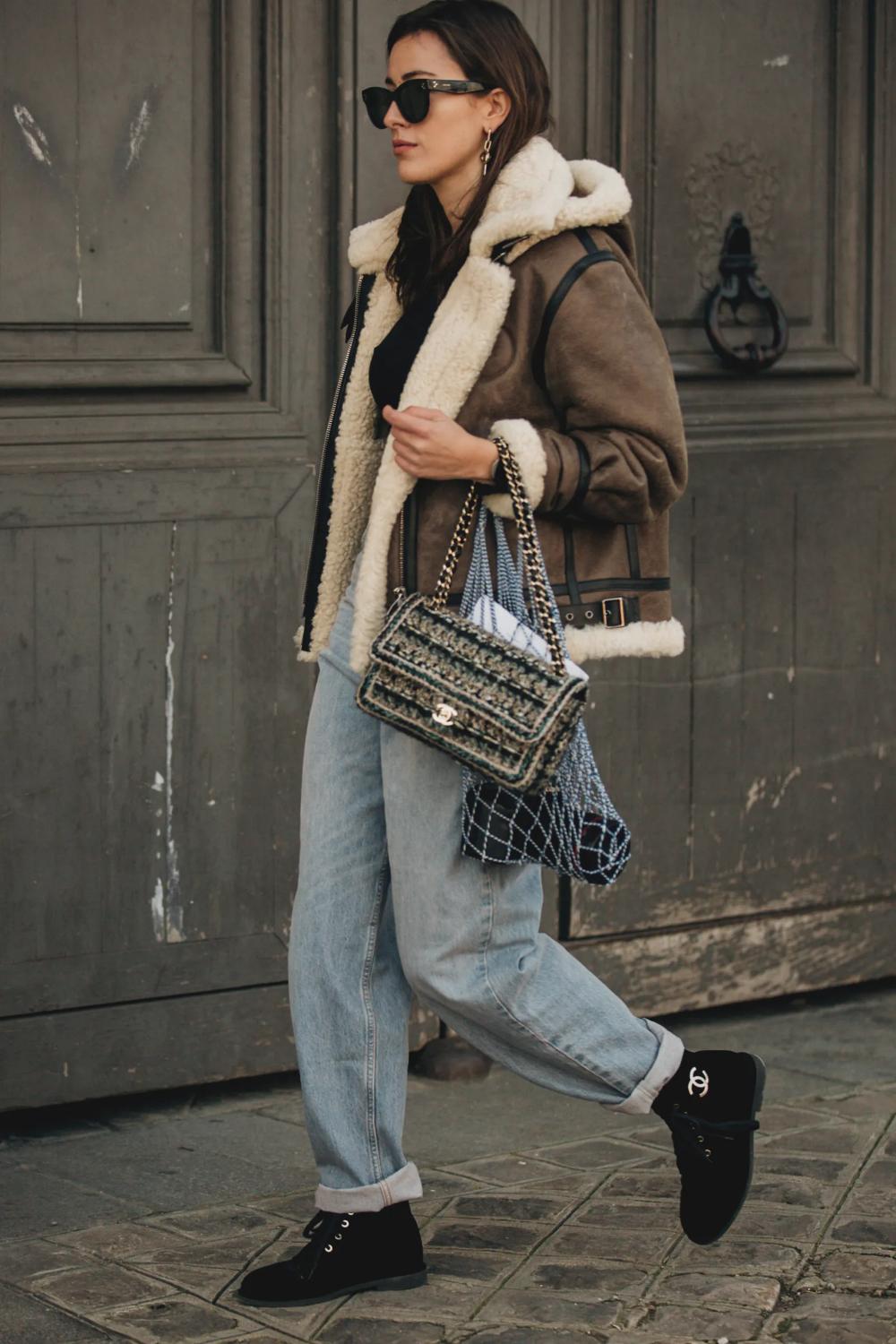 中长款羊羔毛外套怎么穿好看,冬天穿羊羔毛外套