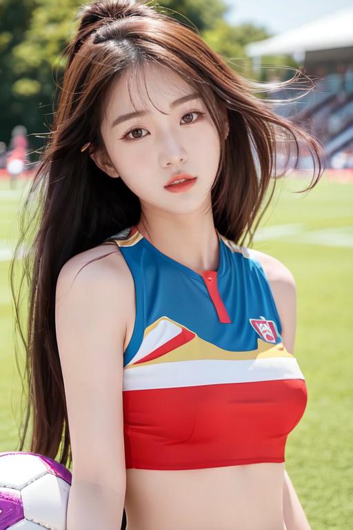 足球宝贝二次元少女,ai足球美女