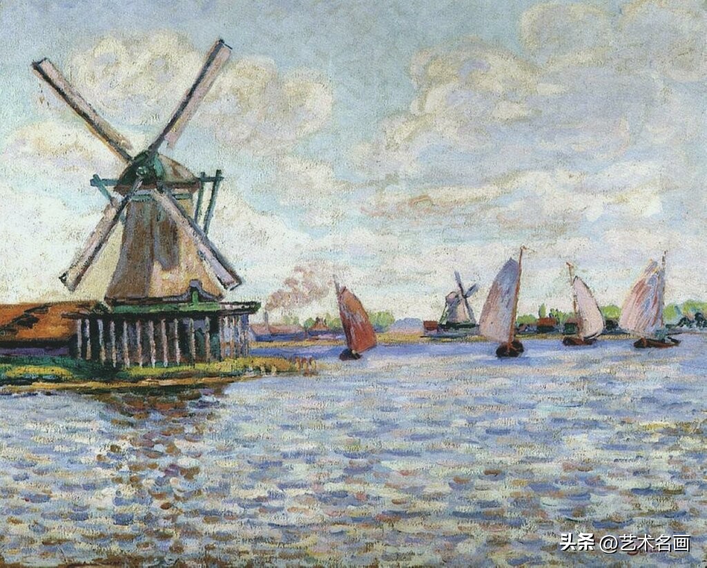 美国印象派大师春天的风景画,色彩丰富的印象派